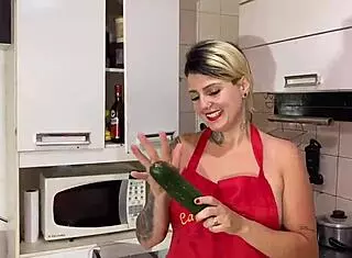 i skipped dinner to use a thick cucumber on myself