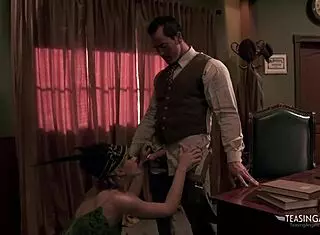 horny cowboys convince three sluts to fuck on sofa