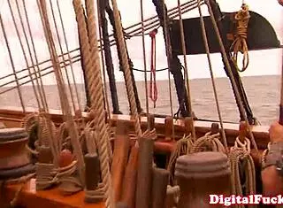 Pirate Babe Passionately Pleases Captain's Cock in Roleplay Adventure
