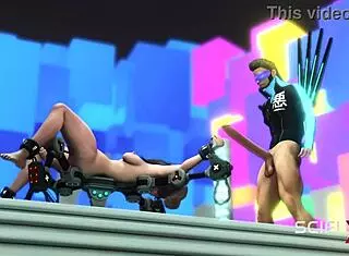 Super Disco Man ties up the busty hottie