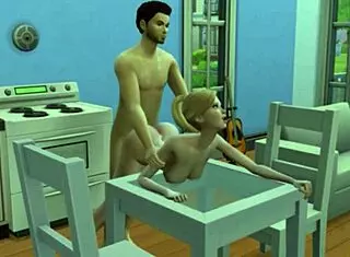 Watch this hot blonde with big tits getting fucked on the sims 4
