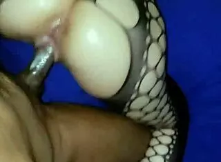 Blonde Babe Creams On BBC In Lingerie