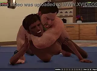 Madelyn battles Ethan in naked 3D fighter game