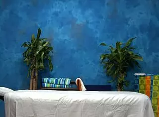 Angel enjoys relaxing massage