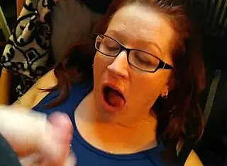 Redhead in Ponytail Gives Sloppy Handjob and Cock Sucking Lesson