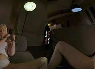 Blonde gets punished with masturbation in virtual taboo