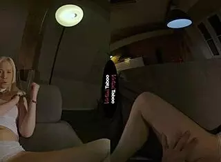 Blonde gets punished with masturbation in virtual taboo