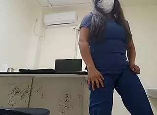 old nurse masturbates at home after work porn