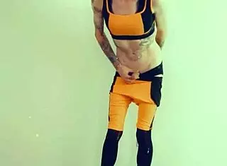 Hot Tranny Rubs Her Clitty!