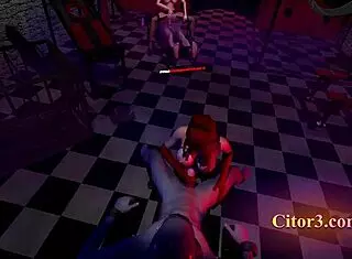 Citor3 3D VR Game Features SFM Dungeon Femdom Mistress In Latex Performing Handjob With Cum Again Twice In Mouth