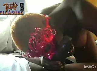 Horny Black Teen Sucks Cock While Fingering Her Pussy in Detailed Masturbation Scene