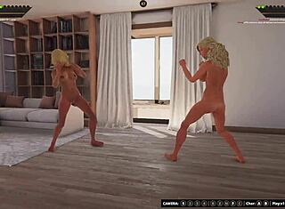 Har du sett Heather dominera Faye i naken 3D-brytning?