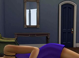 의붓아들이 수영장 수영 후 마당에서 엄마를 세게 박아