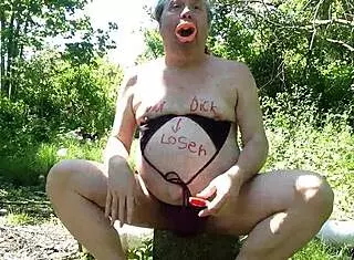 Pathetic Small Cock Loser In Bikini!