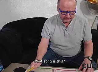 Old Cuckold Watches Wife Fuck In Stockings And Shoes