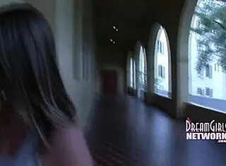 Wild Teen Flashes Big Tits in Church for Shocking Public Display.