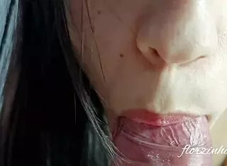 cute petite teen gives a delicious blowjob.