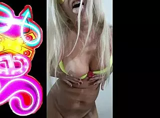 blonde model shows off in homemade webcam video