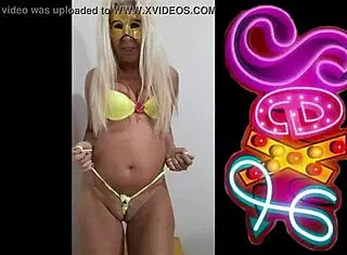 blonde model shows off in homemade webcam video