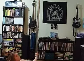 Black Skirt And Heels Strip!