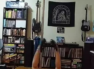 Black Skirt And Heels Strip!