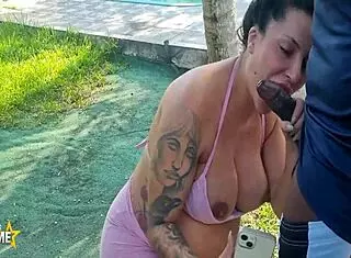 Interracial Couple With Pregnant Wife Performs Oral Sex During Team Meeting