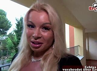Alemana rubia zorra busca citas sexuales en vacaciones durante entrevista de casting salvaje