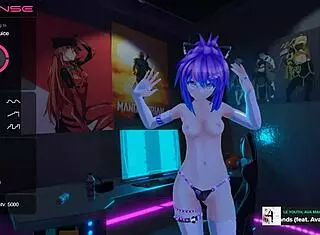 this beautiful hentai girl in cosplay dances seductively for you on webcam