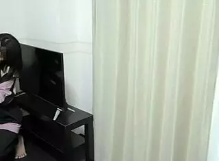 young amateur japanese couple having sex in the living room before komoga gets home from school