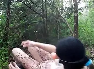 outdoor bdsm session in the forest