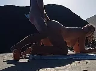 found big-assed woman sunbathing naked