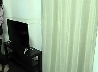 young amateur japanese couple having sex in the living room before komoga gets home from school