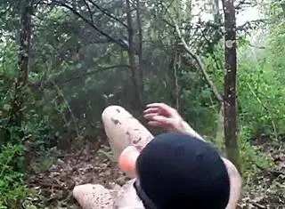 outdoor bdsm session in the forest