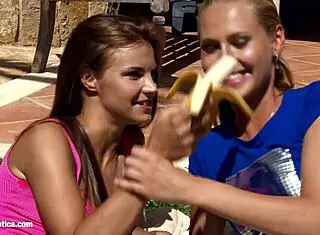 Garden affair klara katerina sapphic erotica banana lick fingering