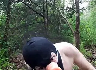 outdoor bdsm session in the forest
