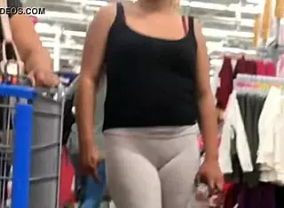 Bonita showing off her cameltoe in the supermarket