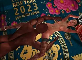 Year of the Rabbit with Monster Cock Action