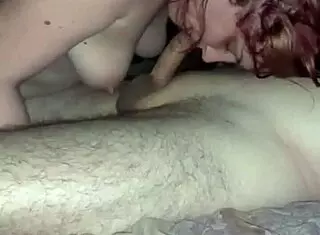 sexy hot blowjob with deepthroat sucking nipples wife