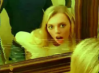 Intense bathroom suck and mirror fuck at teen's family gathering.