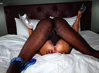 Hotwife escapade with petite blonde big tits creampie interracial assfucking anal