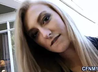 Teen amateur masturbates to monster cock cumshot in CFNM