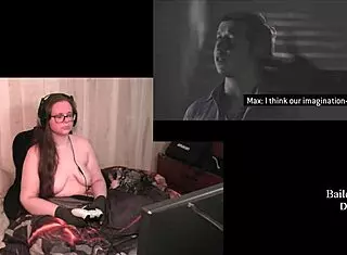 Naked brunette plays the quarry with natural tits and tattoos