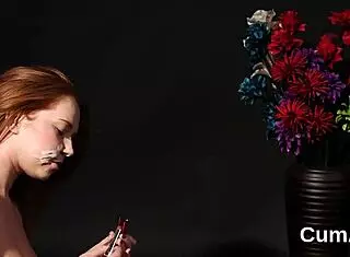 Nasty beauty gets sperm shot on her face while sucking all the sperm.