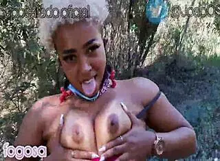 I fucked big ass ebony at waterfall with creampie