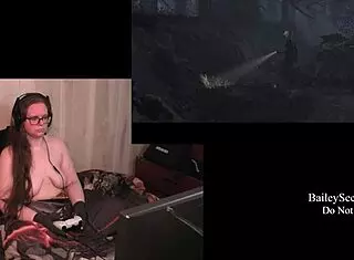 Naked brunette plays the quarry with natural tits and tattoos