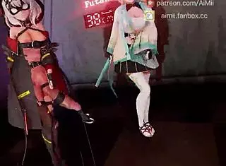 Check out SKMT conqueror dancing with her monster futa cock.