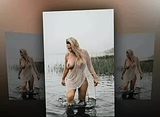 Curvy Blonde Strips Nude, Showcasing Her Voluptuous Body