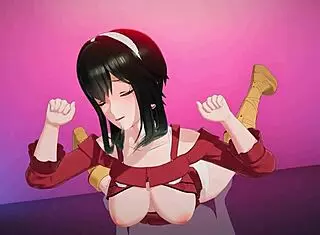 Yor forger's intense pussy licking leads to powerful climax in hentai