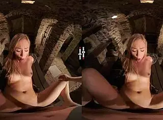 Jenny's Wild Side in Dark Room VR: Shaved Pussy Action.