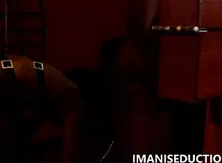 Ebony Domme Spanks Slave In Pillory